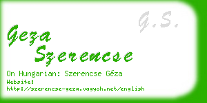 geza szerencse business card